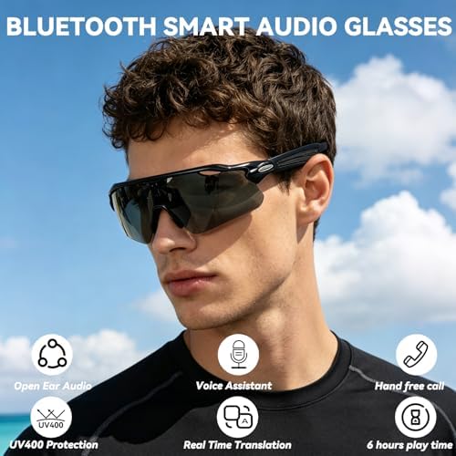Smart Bluetooth Glasses, Waterproof Sport Bluetooth Sunglasses - Image 2