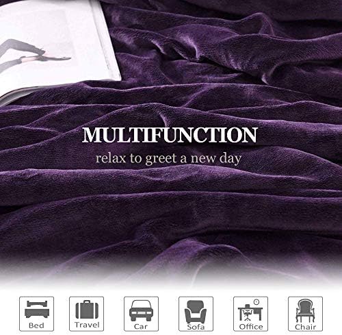 NANPIPER Sherpa Blanket, Super Soft Fuzzy Flannel Fleece/Wool Like Reversible Velvet Plush Couch Blanket, Lightweight Warm Blankets for Winter (Throw Size 50"x60", Purple) - Image 6