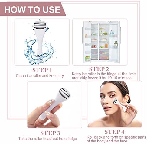 MAANGE Mini Eye & Face Rollers for Eye Massager, Stainless Steel Eye Ice Roller for Relief Puffiness Migraine Skincare Facial Roller (White) - Image 5