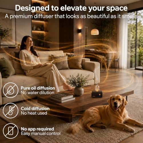Nebulizing Waterless Essential Oil Diffuser, 700 Sq. Ft. Aromatherapy - Image 3