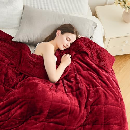 Cottonblue Sherpa Weighted Blanket for Adults 20lbs Queen Twin Size 60x80in by Cottonblue