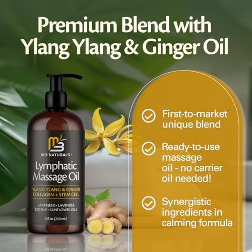 Lymphatic Drainage Oil for Massage Therapy with Ylang Ylang, 8 fl oz by M3 - Image 5