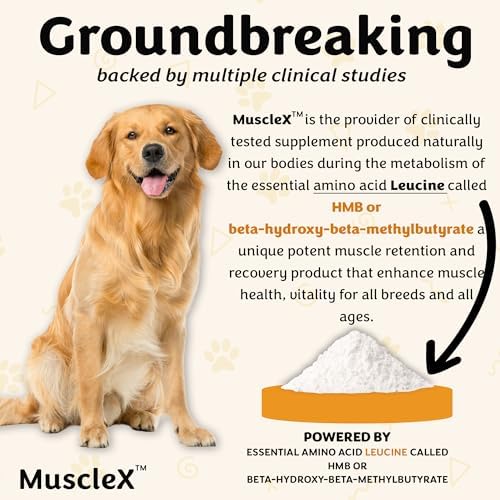 MuscleX™ Canine Muscle Formula Dogs with CaHMB 500 mg and Vitamin D3 - Natural Muscl Building Formula - Helps Reduce Muscle Loss Due to Normal Aging and Improves Recovery from Injury (180 Capsules) - Image 7