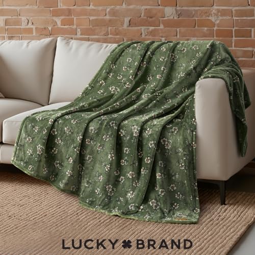 Lucky Brand Daisy Chain Olive Plush Throw, Olivine, 50 x 70 in - Image 4