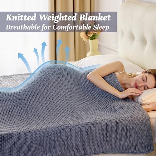Guohaoi Knitted Weighted Blanket for Adults, 48"x72" 12lbs Full/Queen Size - Image 2