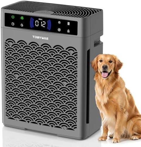Air Purifiers for Home Large Room, Cover Up to 3000 Ft² with Air Quality Monitor and Timer, HEPA Filter Air Purifier for Bedroom with Fragrance, Air Cleaner for Dorm Room, Office - Grey by Clicknow