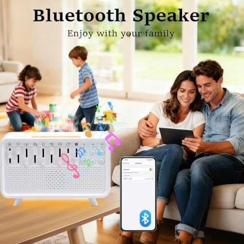 White Noise Night Light Sound Machine Humidifier 3-in-1 White Noise Machine with 8 Ambient Sounds Air Humidifier for Bedroom Powered by USB Essential Oil Diffuser for Sleeping Meditation Work - Image 4