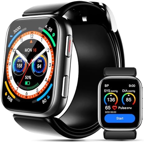 Smart Watch Blood Pressure, 1.95" Smart Watch BP Monitor with Air Pump Cuff, Blood Pressure Watch with Sleep Heart Rate Monitor, Pedometer, Watch Supports Data Sharing, Reminder Monitoring by Unknown