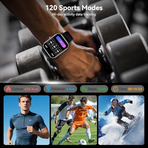 Smart Watch for Men Women, 1.83" HD Touchscreen Fitness Tracker, Smartwatch with Bluetooth Calling, 130+ Sports Modes, Heart Rate Sleep Step Monitor, IP68 Waterproof, Compatible with iOS & Android - Image 5