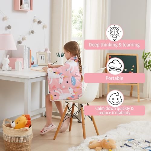 Pink Unicorn Weighted Blanket 2lbs Small Weighted Lap Pad Gifts, 19"x21" - Image 2
