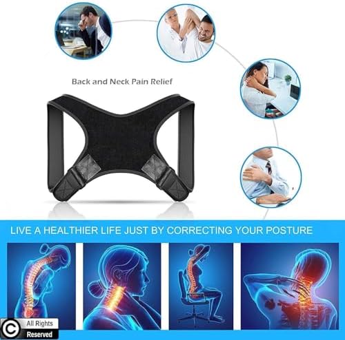Adjustable Posture Corrector Brace for Men Universal Fit Upper Back, Shoulder & Clavicle Support, Helps Improve Posture & Relieve Neck, Shoulder & Back Pain (Patented Design) - Image 7