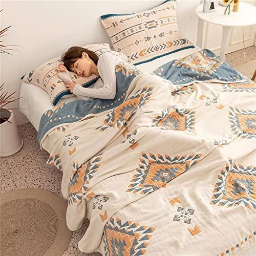 MSGKV Summer Cotton Muslin Boho Throw Blanket 60"x80" for Couch Bed - Image 5