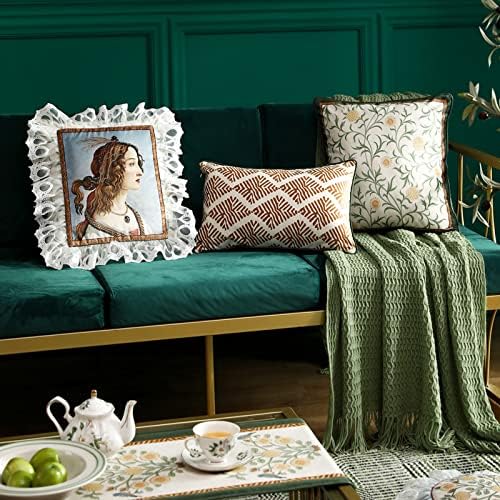 patdrea Designer French Velvet Throw Pillow Cover,12"x20"-Botticelli D - Image 5