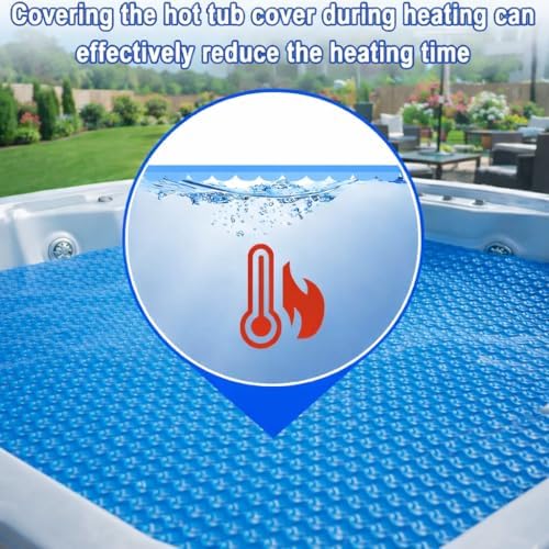 Hot Tub Bubble Blanket - 9 x 9 FT 16-Mil Square Pool Spa Solar Cover | Heavy Duty Floating Heat Retaining Thermal Blanket for Insulating Solar Heating - Image 2