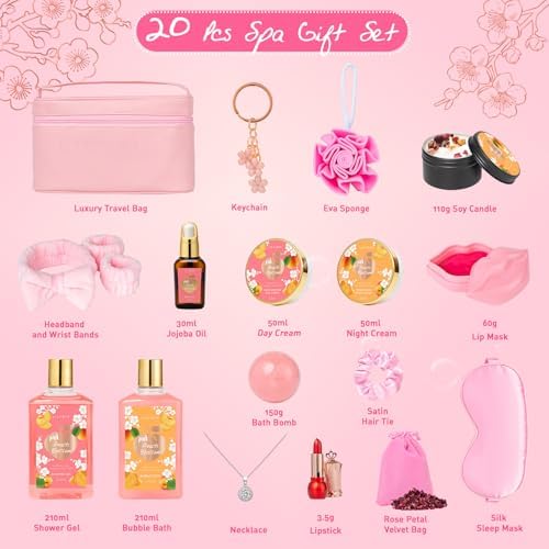 20Pcs Luxurious Bath Gift Set, Skin Care Gifts, Spa Gifts for Women & Mom - Image 3