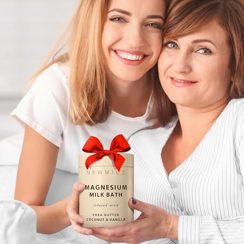 Creamy Magnesium Milk Bath Soak Powder Moisturize Soften Skin Coconut Vanilla Shea Butter Luxury Spa Bath Salt Relaxation Selfcare Gifts for Women - Image 5
