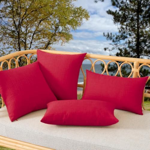 Kevin Textile Outdoor Waterproof 20”x20” Pillow Covers 2 Pack, Xmas Red - Image 6