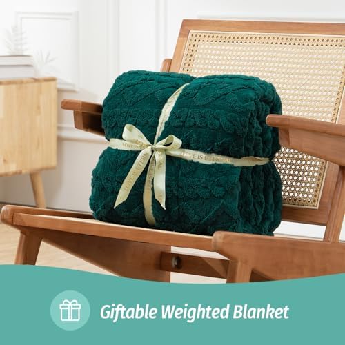 Wemore Sherpa Weighted Blankets for Sleeping Queen 60" x 80" 15 lbs Green - Image 6