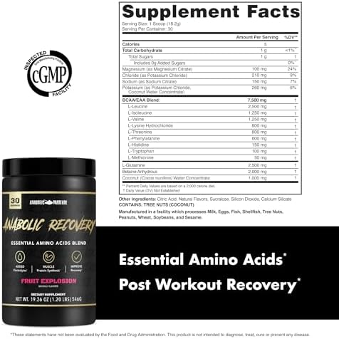 Anabolic Recovery, Essential Amino Acids, Post Workout Recovery, Premium Hydration, Build Muscle* (Fruit Explosion, 30 Servings) - Image 5