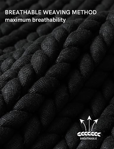 YnM Chunky Throw Blanket, Medium-Weight, Hand Knitted, Skin Friendly, Ventilated and Breathable, Machine Washable, Home Décor Piece for Couch, Sofa and Bed (Black, 40x50 Inch) - Image 5