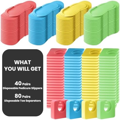 Suhine 120 Pair Disposable Pedicure Slipper and Toe Separators Kit - Image 3