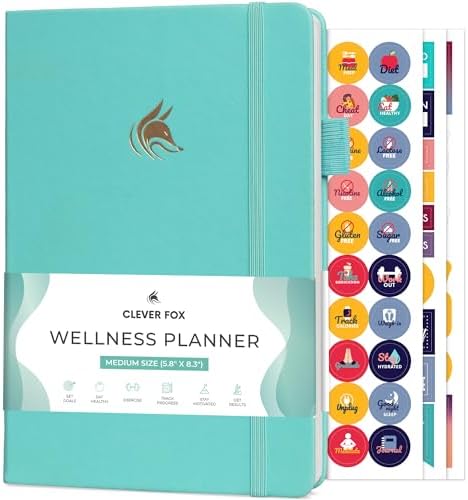 Clever Fox Wellness Planner & Food Journal for Weight Loss, A5 Turquoise by CleverFox