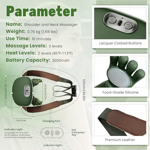 2026 4D Neck Massager with Heat, Deep Tissue Pain Relief,Shoulder Massager - Image 2