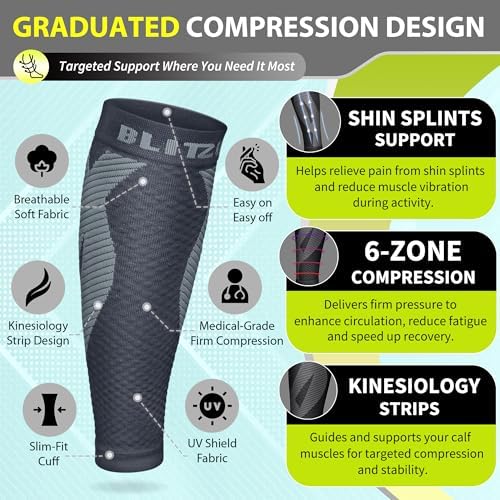 BLITZU Calf Compression Sleeves, Footless Compression Socks for Men & Women - Image 3