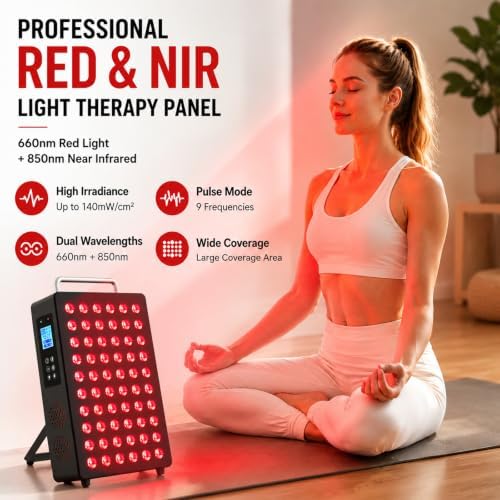 Red Light Therapy Panel, 660nm & 850nm, for face & Body, Black - Image 5