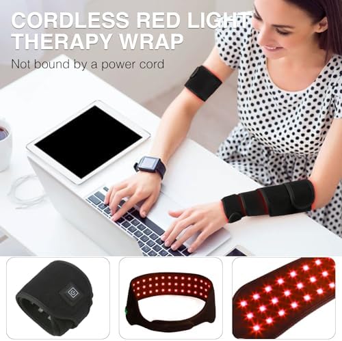 Red Light Therapy Belt for Body, 37'' Cordless Red Infrared Light Wrap for Neck Chin Knee Ankle Hand Pain Relief, 660nm & 850nm with Pulse & Heating Modes - Image 7