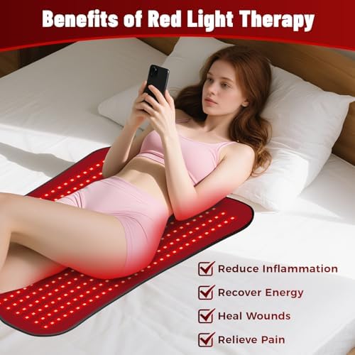 Red Light Therapy for Body, Eligible Red Light Therapy Pad, Dual Chip Grade (660nm & 850nm) Light Therapy Mat with Timer Remote Control, 31.5''×24'' - Image 2
