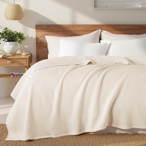 Exclusivo Mezcla 100% Cotton Breathable Waffle Blanket King Size, 90"x104" - Image 4