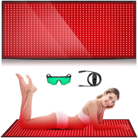 Red Light Therapy for Body, 660nm 850nm Infrared Light Therapy Pad, Wearable Wrap with Timer Remote Control for Back Shoulder Waist Knee, Infrared Light Device Home Use, 71'' x 31'' Large Area by GMOWNW