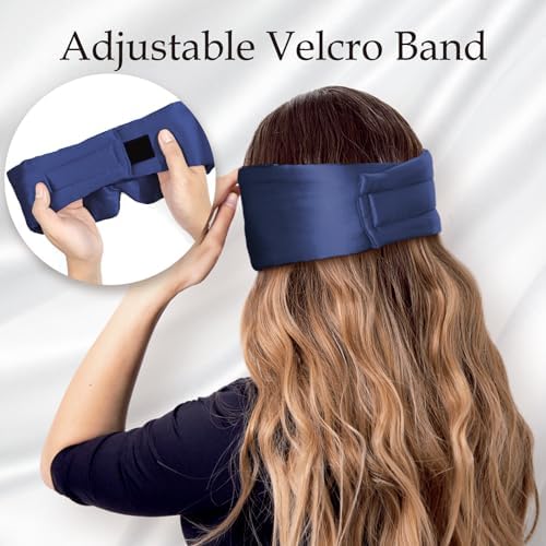 Zenssia 100% Mulberry Silk Sleep Mask Eye Mask for Men and Women, Dark Blue - Image 4
