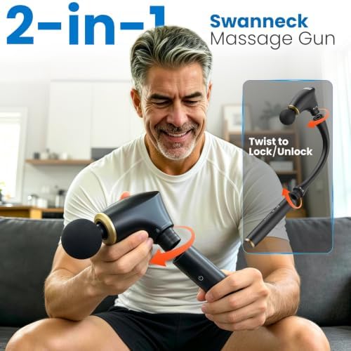 2-in-1 Detachable Massage Gun Deep Tissue with Extension Handle - Image 4