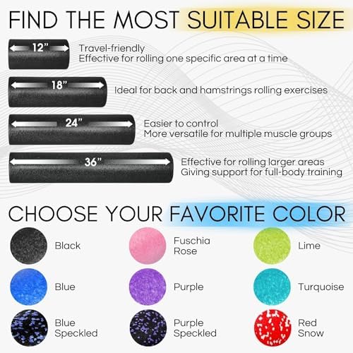 Yes4All High-Density EPP Round Back Roller Foam, Exercise Foam Roller for Yoga, & Pilates, Multiple Sizes and Colours, Purple - 24 inches - Image 3