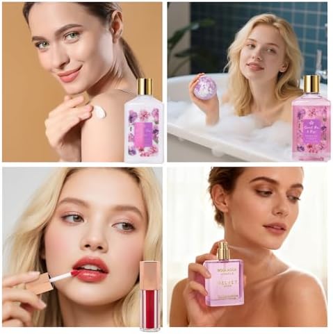 35 Pcs Gift for Women, Rose Bath and Body Gift Basket, Facial Skin Care Set - Image 4