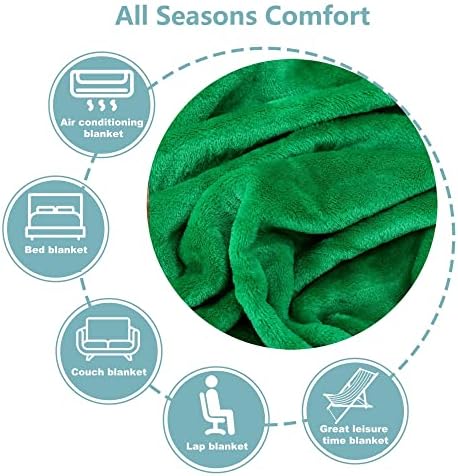 NANPIPER Fleece Blankets Super Soft Flannel King Size Blanket for Bed Luxury Cozy Microfiber Plush Fuzzy Blanket,Emerald Green - Image 5