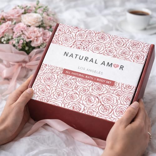 Natural Amor Relaxation Spa Gift Set for Women, 5 Piece Bath & Body Box with Candle, Hand Cream, Bath Bombs & Headband, Self Care Gift for Her - Image 6
