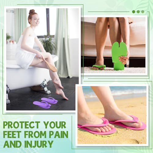JaGely 100 Pair Disposable Pedicure Slippers Bulk Multicolor Flip Flop for Pedicure Anti Slip EVA Foam Spa Slipper Sandal Disposable Shoe Kit for Women Nail Bath Salon Party Supplies - Image 7