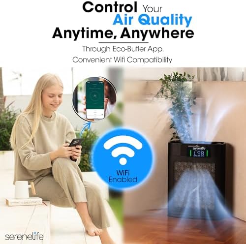 SereneLife Air Purifier for Home - Smart Room Air Purifier with Sleep and Automatic Modes, WiFi and App Control, Ultra Quiet, Removes Dust, Pet Hair and Odor for Large Rooms up to 1,076 Sq Ft - Image 6