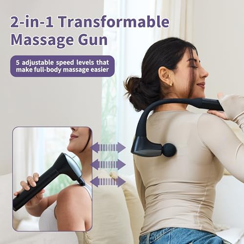 2-in-1 Detachable Muscle Massage Gun Deep Tissue with Extension Handle - Image 3