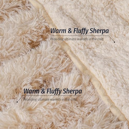 Wemore Weighted Blanket for Adult 60"x80" 15lbs Soft Long Plush Queen Khaki - Image 2