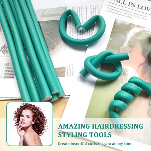 40PCS Flexible Curling Rods Set - No Heat Hair Rollers for Short & Long Hair, Twist Foam Rollers with Comb (Colors Random) - Image 4