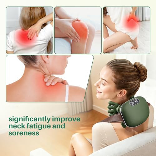 Neck and Shoulder Massager - Bionic Heated Massager, Cordless Portable Electric Shiatsu Massager, Deep Tissue 4D Kneading Massage, Simulated Human fingers Design for Pain Relief and Muscle Relax - Image 6