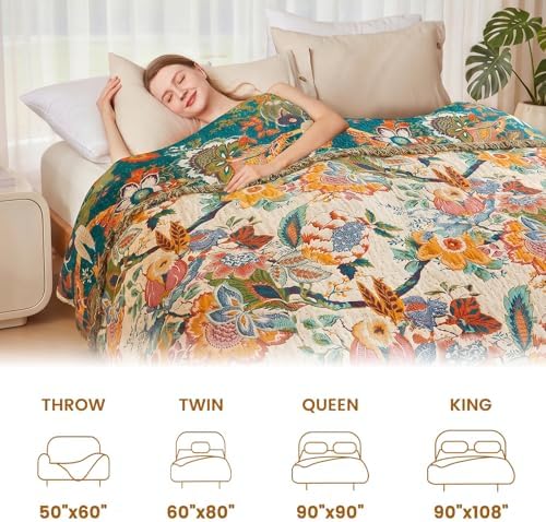 MSGKV Boho Throw Blanket 60"x80" Cotton Vine Twin Blanket for Couch Bed - Image 6