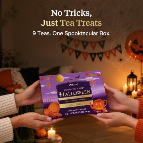 VAHDAM LIMITED EDITION - Halloween Tea Gift Set (9 Unique Pyramid Teabags) - Image 3