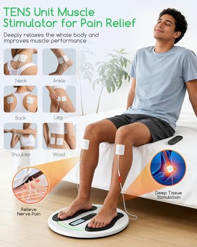 Transcutaneous Electrical Nerve Stimulator for Feet, EMS Foot Massager for Neuropathy NMES Stimulator Circulation and Pain Relief, Electric Foot Massager with 4 TENS Unit Muscle Stimulator Pads - Image 5