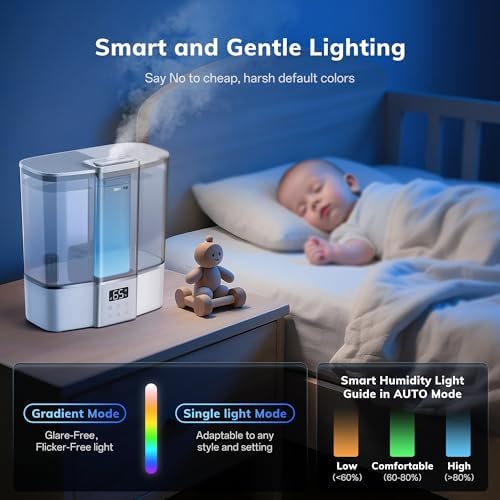 AEOCKY Geek-Level Ultrasonic Humidifier, 4L Top-Fill Cool Mist Diffuser - Image 6