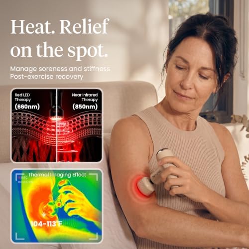 BOB AND BRAD Q2 Ultra Mini Massage Gun with Red LED Therapy Infrared Heat - Image 2
